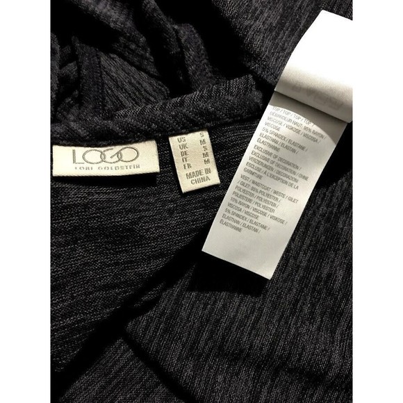 LOGO Lori Goldstein Sweater Knit Vest Purple Small A269657 Drape Front - Picture 5 of 5